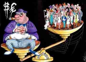 symbole-emprise-des-marchés-financiers illustration-pour-injustice-et-régression-sociale