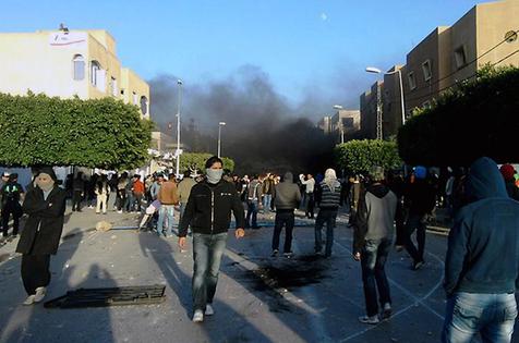 vue Printemps arabe 2, troubles  Tunis au printemps 2011