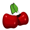 symbole 2 du gourmand de cerises illustration mouvement de balance d'une paire de cerises