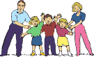 illustration avec prsentation de famille, parents et trois enfants