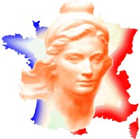 reprsentation de la Marianne RF sur carte tricolore