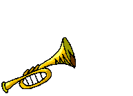illustration avec trompette bondissante mettant notes de musique