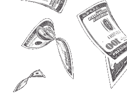 symbole pour Quantitative Easing, la pluie d'argent pour graisser les banques illustration par pluie de billets, grosses coupures