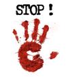 symbole pour tolérance zéro illustration avec STOP sur empreinte main rouge