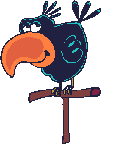 symbole pour comportement suiveur illustration avec caricature de perroquet noir