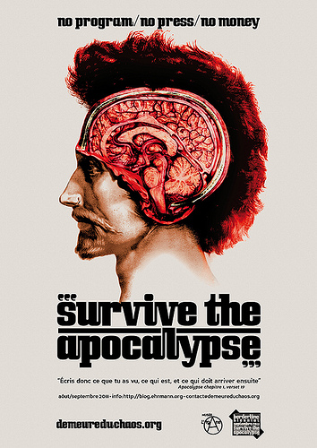 allégorie de l'anticonformisme par La Demeure du Chaos affiche de La Demeure du Chaos pour survivre à l'apocalypse !
