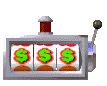 symbole pour économie financiarisée, stupide illustration avec machine à sous, vieux modèle