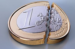 illustration avec pice d'un euro, fragmente