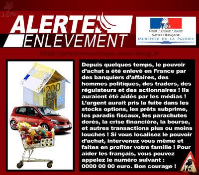 humour pour obsolescence du Système capitaliste composition imagée, humoristique, sur la recherche du Pouvoir d'achat.