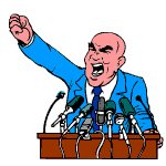 illustration par personnage en bleu, tte rase, ructant devant micros.