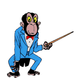 illustration par singe dguis en chef d'orchestre.