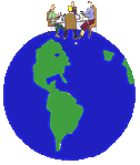 illustration avec globe tournant, vert et bleu, avec confrence au sommet.