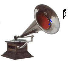 symbole pour conditionnement des esprits illustration par vieux phonographe, générant notes de musique multicolores