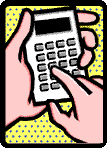 évocation de calcul financier illustration par main s'activant sur calculatrice