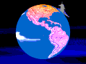 illustration par avion tournant autour d'un globe color