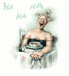 illustration par femme clatant de rire  table