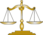 second symbole de justice : un équilibre théorique... illustration avec balance dorée