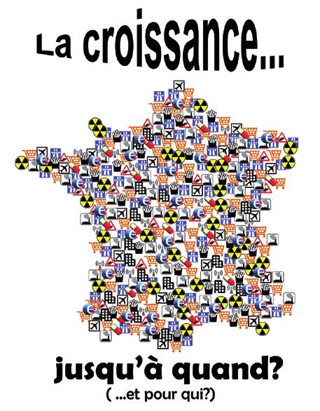 Carte de France couverte de symboles de la croissance conomique.