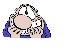 manipulation des chiffres et pétoche irraisonnée, voilà pour caricature ! image animée d'une face de personnage habité par la peur.