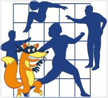illustration avec insertion d'un renard avide dans logo de la Scurit Sociale.