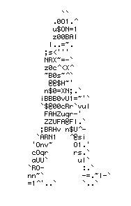 Image anime d'une silhouette marchant, compose de code informatique.