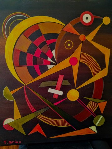 illustration-poème, peinture intitulée -Courbatures- photo tableau, Courbatures.jpg