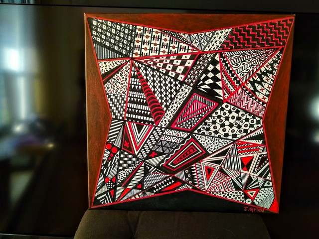 illustration-poème, peinture intitulée -Le rouge et le noir- photo tableau, Le rouge et le noir.jpg