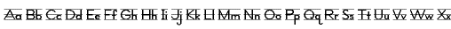 ligne avec alphabet incomplet, lettres noires, fond transparent